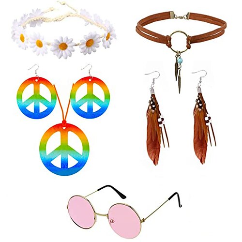 Retro Vintage 1960s 1970s Disco Necklace Headwear Accesories Set Earrings Sunglasses Necklace / Earrings Hippie Disco Women's Girls' Cosplay Costume Carnival Party / Evening Masquerade Casual Daily
Retro Vintage 1960s 1970s Disco Necklace Headwear Accesories Set Earrings Sunglasses Necklace / Earrings Hippie Disco Women's Girls' Cosplay Costume Carnival Party / Evening Masquerade Casual Daily
