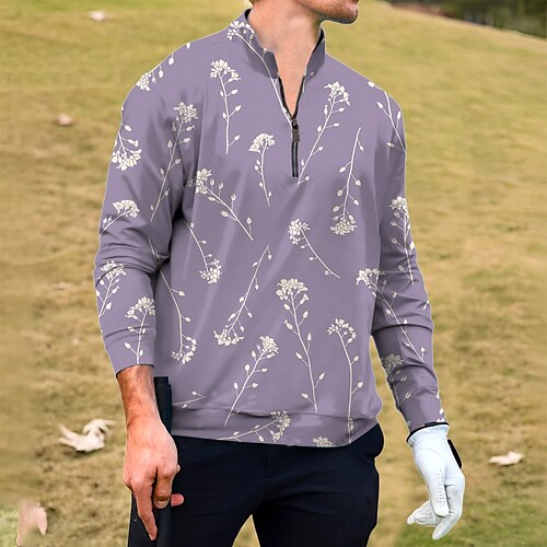Homens Camisa polo de caminhada Camisa de golfe Respirável Secagem Rápida Pavio Humido Manga Longa Vestuário de golfe Roupas de golfe Normal Zíper Colarinho Alto Floral Primavera Outono Tênis Golfe
Homens Camisa polo de caminhada Camisa de golfe Respirável Secagem Rápida Pavio Humido Manga Longa Vestuário de golfe Roupas de golfe Normal Zíper Colarinho Alto Floral Primavera Outono Tênis Golfe