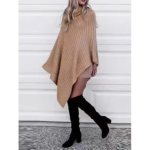 Mulheres Moletom Poncho Saltador Estriado Tricotar Superdimensionado Côr Sólida Gola Alta à moda Casual Diário Para Noite Outono Inverno Cáqui Tamanho Único
Mulheres Moletom Poncho Saltador Estriado Tricotar Superdimensionado Côr Sólida Gola Alta à moda Casual Diário Para Noite Outono Inverno Cáqui Tamanho Único