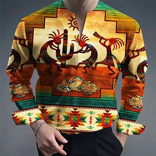Homme Chemise Tribal Imprimés Photos Rétro Vintage Col V Jaune Extérieur Plein Air manche longue Imprimer Vêtement Tenue Mode Vêtement de rue Design Décontractées
Homme Chemise Tribal Imprimés Photos Rétro Vintage Col V Jaune Extérieur Plein Air manche longue Imprimer Vêtement Tenue Mode Vêtement de rue Design Décontractées