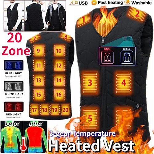 20 zones gilet chauffant hommes femmes hiver veste chauffante usb électrique chauffant gilet thermique pour la chasse randonnée veste chaude
20 zones gilet chauffant hommes femmes hiver veste chauffante usb électrique chauffant gilet thermique pour la chasse randonnée veste chaude