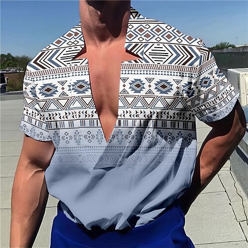 Hombre Camisa camisa de lino Tribal Cosecha Geometría Escote en Pico Azul Piscina Verde Trébol Caqui Azul claro Gris Exterior Calle Manga Corta Estampado Ropa Lino Moda Ropa de calle Design Casual
Hombre Camisa camisa de lino Tribal Cosecha Geometría Escote en Pico Azul Piscina Verde Trébol Caqui Azul claro Gris Exterior Calle Manga Corta Estampado Ropa Lino Moda Ropa de calle Design Casual