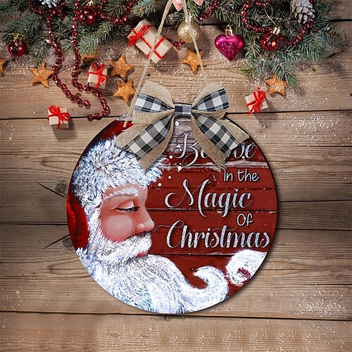 Weihnachtsfestlicher Weihnachtsmann-Holzanhänger mit Schleife, hängende Ornamente für Weihnachtsdekorationen, 30 x 30 cm/11,8'' x 11,8''
Weihnachtsfestlicher Weihnachtsmann-Holzanhänger mit Schleife, hängende Ornamente für Weihnachtsdekorationen, 30 x 30 cm/11,8'' x 11,8''