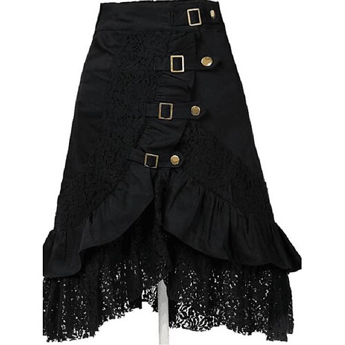 Women's Skirt Gothic Dress Midi Polyester Black Skirts Winter Ruffle Patchwork Fashion Casual Punk Gothic Street Daily S M L
Women's Skirt Gothic Dress Midi Polyester Black Skirts Winter Ruffle Patchwork Fashion Casual Punk Gothic Street Daily S M L
