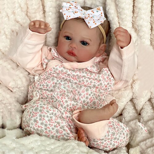 

17inch Reborn Baby Doll Meadow Soft Body handmade 3D Skin with Visbile Veins Collectible Art Doll Christmas Gift