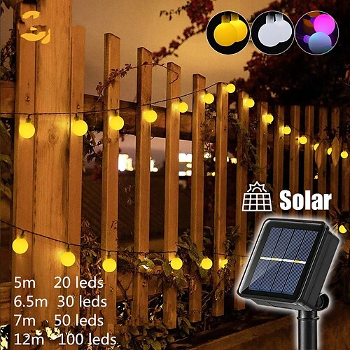 Guirnalda de luces de bola de globo solar led, guirnalda de luces de hadas solares para interior, fiesta al aire libre, boda, árbol de Navidad, decoración de jardín
Guirnalda de luces de bola de globo solar led, guirnalda de luces de hadas solares para interior, fiesta al aire libre, boda, árbol de Navidad, decoración de jardín