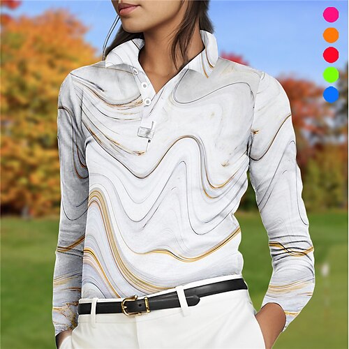 Mujer Camisas de polo Camiseta de golf Polo con botones Transpirable Secado rápido Dispersor de humedad Manga Larga Ropa de golf ropa de golf Ajuste regular Gradiente de Color Primavera Otoño Tenis
Mujer Camisas de polo Camiseta de golf Polo con botones Transpirable Secado rápido Dispersor de humedad Manga Larga Ropa de golf ropa de golf Ajuste regular Gradiente de Color Primavera Otoño Tenis