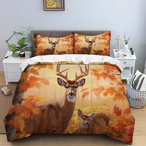 Juego de edredón 3d con impresión digital de la serie Maple Forest para ciervos de montaña, juego de cama de tres piezas para hojas de otoño suaves y transpirables, juego de cama de dos piezas, funda
Juego de edredón 3d con impresión digital de la serie Maple Forest para ciervos de montaña, juego de cama de tres piezas para hojas de otoño suaves y transpirables, juego de cama de dos piezas, funda