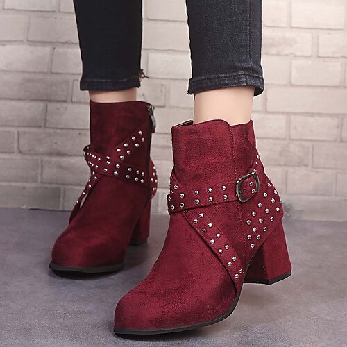 Femme Bottes Bottes martin Grandes Tailles Talons à bride à la cheville du quotidien Hiver Rivet Talon Bottier Bout pointu Mode Minimalisme Faux suède Fermeture Couleur unie Rouge bordeaux Noir
Femme Bottes Bottes martin Grandes Tailles Talons à bride à la cheville du quotidien Hiver Rivet Talon Bottier Bout pointu Mode Minimalisme Faux suède Fermeture Couleur unie Rouge bordeaux Noir