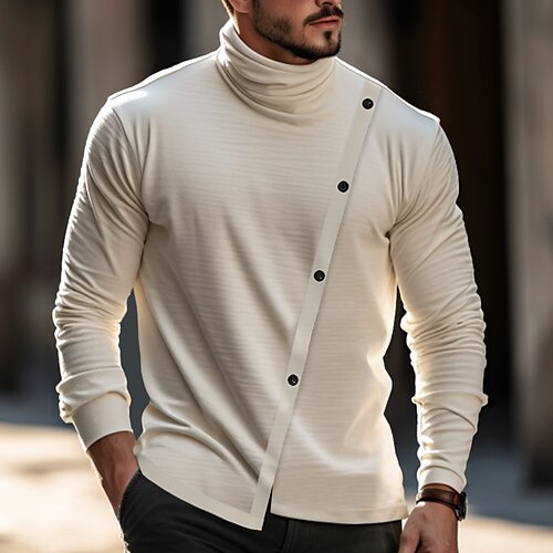 Homme T shirt Tee T-shirt Plein Col Roulé Plein Air Vacances manche longue Bouton Vêtement Tenue Mode Design basique
Homme T shirt Tee T-shirt Plein Col Roulé Plein Air Vacances manche longue Bouton Vêtement Tenue Mode Design basique