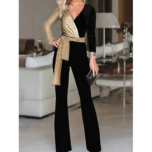 Mulheres Macacão Bloco de cor Formal Casamento Festa Normal Manga Longa Dourado M L XL Outono
Mulheres Macacão Bloco de cor Formal Casamento Festa Normal Manga Longa Dourado M L XL Outono