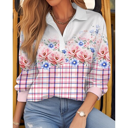 Mulheres Camiseta Amarelo Rosa Azul Floral Xadrez Imprimir Manga Longa Diário Final de semana Básico Colarinho de Camisa Normal Tema Flores Pintura Primavera Outono
Mulheres Camiseta Amarelo Rosa Azul Floral Xadrez Imprimir Manga Longa Diário Final de semana Básico Colarinho de Camisa Normal Tema Flores Pintura Primavera Outono