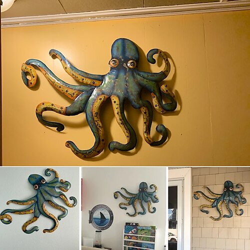 Oktopus-Wanddekoration, Oktopus-Wandskulptur, Kunst, Meer, Metall-Wanddekoration, realistisches Meerestier, Meereskrake, Dekoration zum Aufhängen für Badezimmer, Wohnzimmer, Arbeitszimmer, Heimdekoration
Oktopus-Wanddekoration, Oktopus-Wandskulptur, Kunst, Meer, Metall-Wanddekoration, realistisches Meerestier, Meereskrake, Dekoration zum Aufhängen für Badezimmer, Wohnzimmer, Arbeitszimmer, Heimdekoration