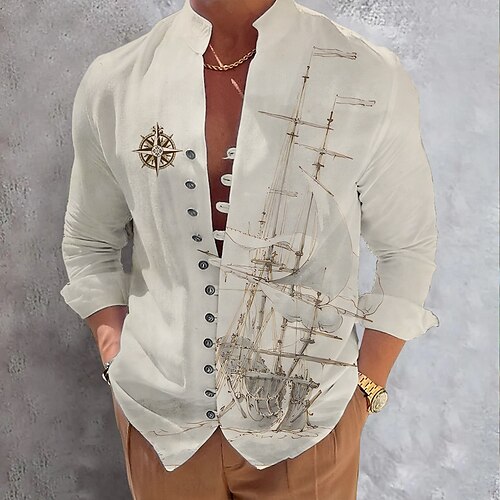 Homme Chemise Chemise Lin Imprimés Photos Voilier Mao Kaki Gris Extérieur Plein Air manche longue Imprimer Vêtement Tenue Lin Mode Vêtement de rue Design Décontractées
Homme Chemise Chemise Lin Imprimés Photos Voilier Mao Kaki Gris Extérieur Plein Air manche longue Imprimer Vêtement Tenue Lin Mode Vêtement de rue Design Décontractées