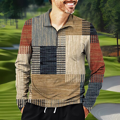 Homens Camisa polo de caminhada Camisa de golfe Respirável Secagem Rápida Pavio Humido Manga Longa Vestuário de golfe Roupas de golfe Normal Zíper Colarinho Alto Floral Primavera Outono Tênis Golfe
Homens Camisa polo de caminhada Camisa de golfe Respirável Secagem Rápida Pavio Humido Manga Longa Vestuário de golfe Roupas de golfe Normal Zíper Colarinho Alto Floral Primavera Outono Tênis Golfe