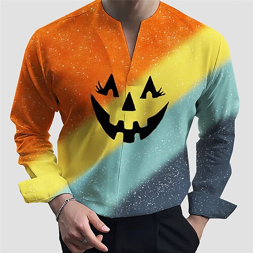 Hombre Camisa Calabaza Degradado Escote en Pico Azul Piscina Naranja Verde Trébol Gris Exterior Víspera de Todos los Santos Manga Larga Estampado Ropa Moda Ropa de calle Design Casual
Hombre Camisa Calabaza Degradado Escote en Pico Azul Piscina Naranja Verde Trébol Gris Exterior Víspera de Todos los Santos Manga Larga Estampado Ropa Moda Ropa de calle Design Casual