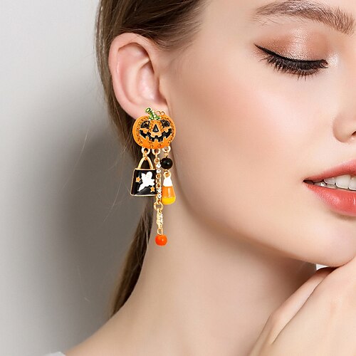 Women's Drop Earrings Fine Jewelry Classic Skull Pumpkin Statement Stylish Earrings Jewelry Orange For Halloween 1 Pair
Women's Drop Earrings Fine Jewelry Classic Skull Pumpkin Statement Stylish Earrings Jewelry Orange For Halloween 1 Pair