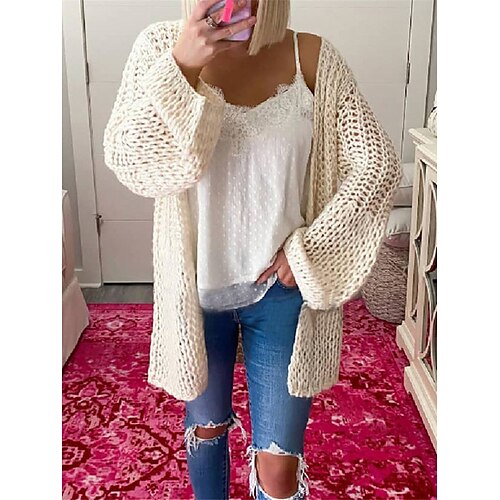 Gilet Cardigan Maille Femme A côtes Tricoter Troué Couleur unie Ouvrir le devant mode Décontractées du quotidien Sortie manche longue Automne Hiver Noir Vert M L XL
Gilet Cardigan Maille Femme A côtes Tricoter Troué Couleur unie Ouvrir le devant mode Décontractées du quotidien Sortie manche longue Automne Hiver Noir Vert M L XL
