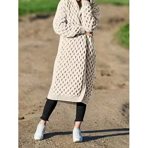 Damen Strickjacke Strickwaren Gedrehtes Stricken Tunika überdimensional Feste Farbe Mit Kapuze Stilvoll Brautkleider schlicht Festtage Ausgehen Herbst Winter Rostrot Schwarzgrau Weiß S
Damen Strickjacke Strickwaren Gedrehtes Stricken Tunika überdimensional Feste Farbe Mit Kapuze Stilvoll Brautkleider schlicht Festtage Ausgehen Herbst Winter Rostrot Schwarzgrau Weiß S