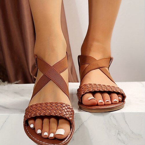 Femme Sandales Chaussons Sandales plates Grandes Tailles du quotidien Talon Plat Vacances Décontractées Minimalisme Faux Cuir Couleur unie Marron
Femme Sandales Chaussons Sandales plates Grandes Tailles du quotidien Talon Plat Vacances Décontractées Minimalisme Faux Cuir Couleur unie Marron