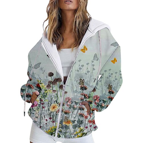 Damen Kapuzenjacke Normal Bedruckt Blume Lässig / Alltäglich Modisch Lockere Passform Oberbekleidung Langarm Herbst Hellgrün S
Damen Kapuzenjacke Normal Bedruckt Blume Lässig / Alltäglich Modisch Lockere Passform Oberbekleidung Langarm Herbst Hellgrün S