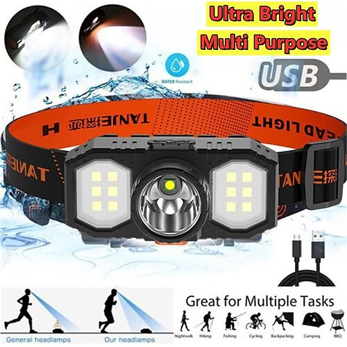 LED-Scheinwerfer, 3 Modi, wiederaufladbare USB-Taschenlampe, 18650 Batterie, LED-Suchscheinwerfer, wasserdichte Nacht-Angellampe
LED-Scheinwerfer, 3 Modi, wiederaufladbare USB-Taschenlampe, 18650 Batterie, LED-Suchscheinwerfer, wasserdichte Nacht-Angellampe