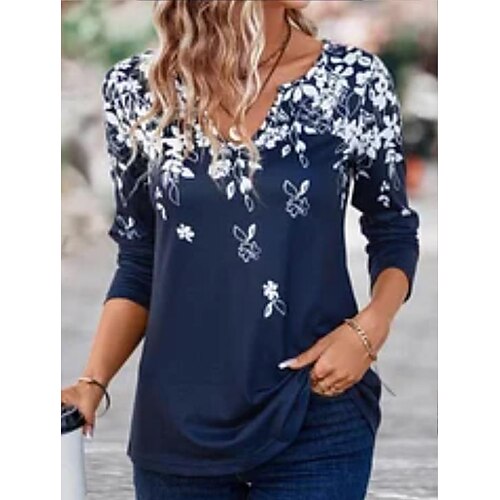 Damen T Shirt Blau Blumen Taste Bedruckt Langarm Festtage Wochenende Basic V Ausschnitt Blume Farbe
Damen T Shirt Blau Blumen Taste Bedruckt Langarm Festtage Wochenende Basic V Ausschnitt Blume Farbe