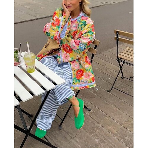 Femme blazer Soirée A Volants Rayure Décontracté / Quotidien Mode Ample Vêtements d'extérieur manche longue Printemps Coloré S
Femme blazer Soirée A Volants Rayure Décontracté / Quotidien Mode Ample Vêtements d'extérieur manche longue Printemps Coloré S