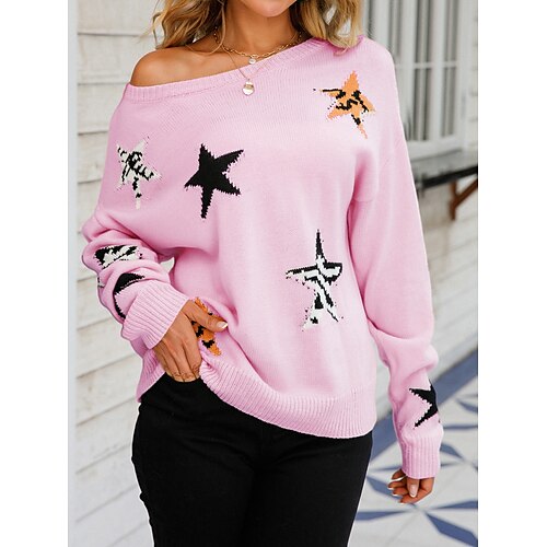 Women's Pullover Sweater Jumper Jumper Ribbed Knit Oversized Print Star Crew Neck Stylish Casual Outdoor Daily Fall Winter Pink Fuchsia S M L
Women's Pullover Sweater Jumper Jumper Ribbed Knit Oversized Print Star Crew Neck Stylish Casual Outdoor Daily Fall Winter Pink Fuchsia S M L
