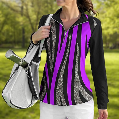 Femme T-shirt POLO Chemise de golf Respirable Séchage rapide Evacuation de l'humidité manche longue Vêtements de golf Top Standard Zippé Col Montant marinière Printemps Automne Tennis Le golf
Femme T-shirt POLO Chemise de golf Respirable Séchage rapide Evacuation de l'humidité manche longue Vêtements de golf Top Standard Zippé Col Montant marinière Printemps Automne Tennis Le golf