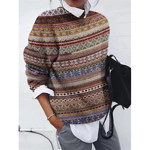 Mulheres Pulôver suéter Saltador Estriado Tricotar Imprimir Floral Gola Redonda à moda Casual Diário Para Noite Outono Inverno Azul Marinha Azul S M L
Mulheres Pulôver suéter Saltador Estriado Tricotar Imprimir Floral Gola Redonda à moda Casual Diário Para Noite Outono Inverno Azul Marinha Azul S M L