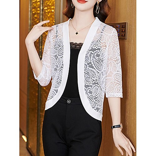 Women's Cardigan Sweater Jumper Ribbed Knit Lace Trims Thin Solid Color V Neck Stylish Casual Outdoor Daily Summer Fall Black White M L XL
Women's Cardigan Sweater Jumper Ribbed Knit Lace Trims Thin Solid Color V Neck Stylish Casual Outdoor Daily Summer Fall Black White M L XL