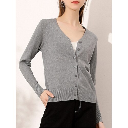 Mujer Chaqueta de Punto Puente Estriado Tejer Botón Color sólido Escote en Pico Elegante Casual Exterior Diario Otoño Invierno cúrcuma Verde frijol S M L
Mujer Chaqueta de Punto Puente Estriado Tejer Botón Color sólido Escote en Pico Elegante Casual Exterior Diario Otoño Invierno cúrcuma Verde frijol S M L