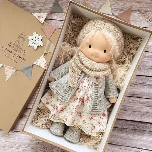 

Вальдорфская кукла с хлопковым телом, кукла-художник, мини-кукла-одежда ручной работы, сделай сам, подарочная коробка на Хэллоуин, упаковка благословения (за исключением аксессуаров для мелких