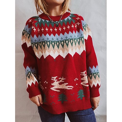 Mulheres Suéter de Natal feio Pulôver suéter Saltador Estriado Tricotar Patchwork Geométrica Gola Redonda à moda Casual Natal Diário Outono Inverno Vermelho Azul Marinha S M L
Mulheres Suéter de Natal feio Pulôver suéter Saltador Estriado Tricotar Patchwork Geométrica Gola Redonda à moda Casual Natal Diário Outono Inverno Vermelho Azul Marinha S M L