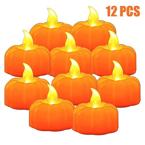 Lot de 12 lumières citrouilles LED, batterie de citrouilles d'Halloween incluse, bougies chauffe-plat citrouille, lanternes lumineuses pour décoration d'Halloween, orange.
Lot de 12 lumières citrouilles LED, batterie de citrouilles d'Halloween incluse, bougies chauffe-plat citrouille, lanternes lumineuses pour décoration d'Halloween, orange.