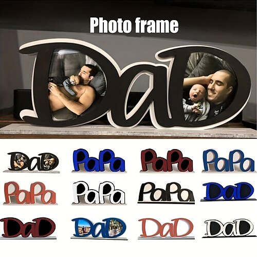 Dad Letter Shape Picture Frame Photo Gift for Father Family Display on Tabletop Desktop Photo Frame Decoration
Dad Letter Shape Picture Frame Photo Gift for Father Family Display on Tabletop Desktop Photo Frame Decoration