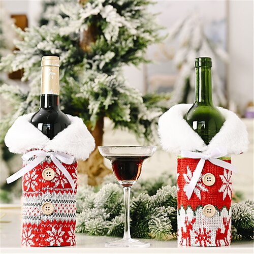 Christmas Decorations Knitted Button Snowflake Wine Bottle Cover Red Wine Bottle Cover Excluding Wine Bottles
Christmas Decorations Knitted Button Snowflake Wine Bottle Cover Red Wine Bottle Cover Excluding Wine Bottles