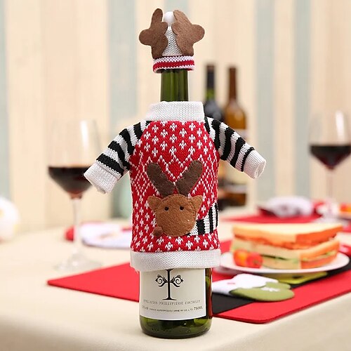 Ensemble de bouteilles de vin rouge wapiti de noël, sac de bouteille de champagne de noël, couverture de bouteille de vin de table de noël, fournitures décoratives pour la maison, cadeau
Ensemble de bouteilles de vin rouge wapiti de noël, sac de bouteille de champagne de noël, couverture de bouteille de vin de table de noël, fournitures décoratives pour la maison, cadeau