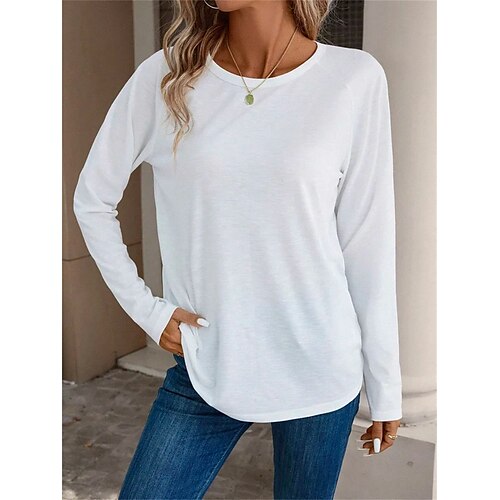 T shirt Tee Femme Blanche Plein Imprimer manche longue du quotidien Fin de semaine basique Col Rond Normal Standard S
T shirt Tee Femme Blanche Plein Imprimer manche longue du quotidien Fin de semaine basique Col Rond Normal Standard S