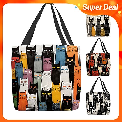 Per donna Sacca Borsa a tracolla Borsa in tela Poliestere Shopping Per eventi Stampa Massima capacità Ripiegabile Leggero Gatto Bianco / nero Nero / Rosso Nero
Per donna Sacca Borsa a tracolla Borsa in tela Poliestere Shopping Per eventi Stampa Massima capacità Ripiegabile Leggero Gatto Bianco / nero Nero / Rosso Nero