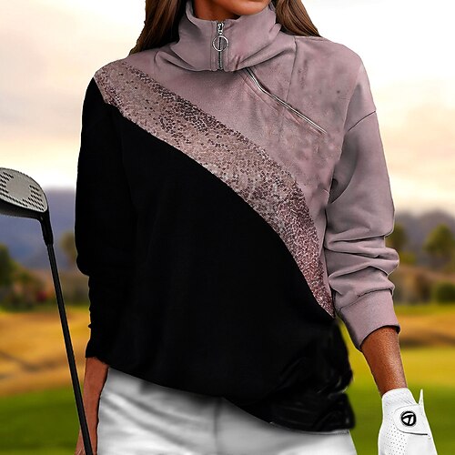 Damen Golf-Hoodie Golfpullover Atmungsaktiv Schnelltrocknend Feuchtigkeitsableitung Langarm Golfbekleidung Golfkleidung Regular Fit 1/4 Reißverschluss Farbblock Frühling Herbst Tennis Golfspiel
Damen Golf-Hoodie Golfpullover Atmungsaktiv Schnelltrocknend Feuchtigkeitsableitung Langarm Golfbekleidung Golfkleidung Regular Fit 1/4 Reißverschluss Farbblock Frühling Herbst Tennis Golfspiel