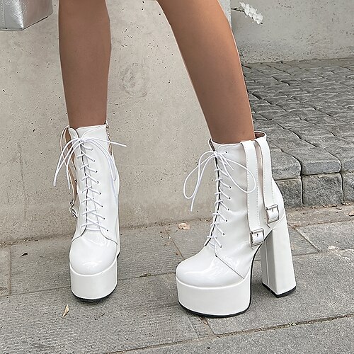 Damen Stiefel Springerstiefel Arbeitsschuhe Schnürstiefel Täglich Klub Winter Plattform Blockabsatz Modisch Brautkleider schlicht Minimalismus Kunstleder Feste Farbe Schwarz Weiß Rosa
Damen Stiefel Springerstiefel Arbeitsschuhe Schnürstiefel Täglich Klub Winter Plattform Blockabsatz Modisch Brautkleider schlicht Minimalismus Kunstleder Feste Farbe Schwarz Weiß Rosa