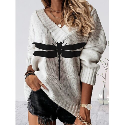 Mulheres Pulôver suéter Saltador Crochê Tricotar Túnica Imprimir Animal Decote V à moda Casual Festa Casa Ombro caído Verão Primavera Branco S M L
Mulheres Pulôver suéter Saltador Crochê Tricotar Túnica Imprimir Animal Decote V à moda Casual Festa Casa Ombro caído Verão Primavera Branco S M L