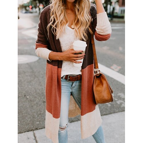 Women's Cardigan Sweater Jumper Ribbed Knit Tunic Patchwork Geometric Open Front Stylish Casual Daily Going out Fall Winter Blue Orange S M L
Women's Cardigan Sweater Jumper Ribbed Knit Tunic Patchwork Geometric Open Front Stylish Casual Daily Going out Fall Winter Blue Orange S M L