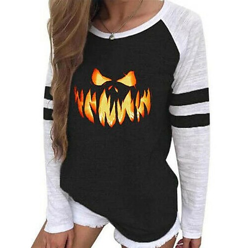 Damen T Shirt Halloween-Shirt Schwarz Rosa Purpur Kürbis Bedruckt Langarm Halloween Wochenende Basic V Ausschnitt Regular Fit Farbe Frühling Herbst
Damen T Shirt Halloween-Shirt Schwarz Rosa Purpur Kürbis Bedruckt Langarm Halloween Wochenende Basic V Ausschnitt Regular Fit Farbe Frühling Herbst