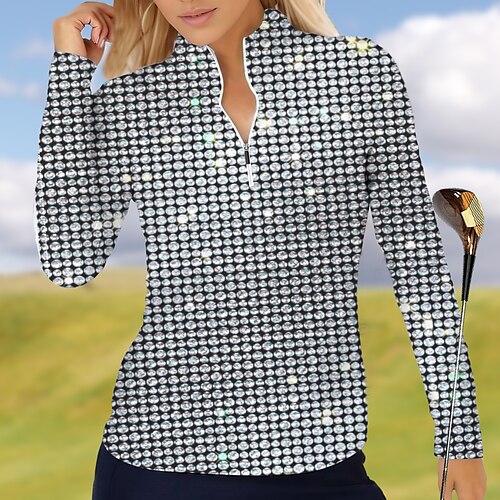 Women's Polo Shirt Golf Shirt Breathable Quick Dry Moisture Wicking Long Sleeve Golf Apparel Golf Clothes Regular Fit Zipper Stand Collar Polka Dot Spring Autumn Tennis Golf Pickleball
Women's Polo Shirt Golf Shirt Breathable Quick Dry Moisture Wicking Long Sleeve Golf Apparel Golf Clothes Regular Fit Zipper Stand Collar Polka Dot Spring Autumn Tennis Golf Pickleball