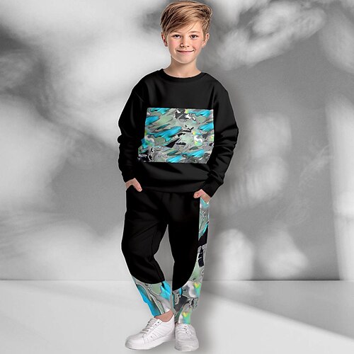 Garçon 3D Graphic Abstrait Sweat-Shirt Pantalon Ensemble de Vêtements manche longue 3D effet Automne Hiver Actif Mode Frais Polyester Enfants 3-12 ans Extérieur Plein Air Vacances Standard
Garçon 3D Graphic Abstrait Sweat-Shirt Pantalon Ensemble de Vêtements manche longue 3D effet Automne Hiver Actif Mode Frais Polyester Enfants 3-12 ans Extérieur Plein Air Vacances Standard
