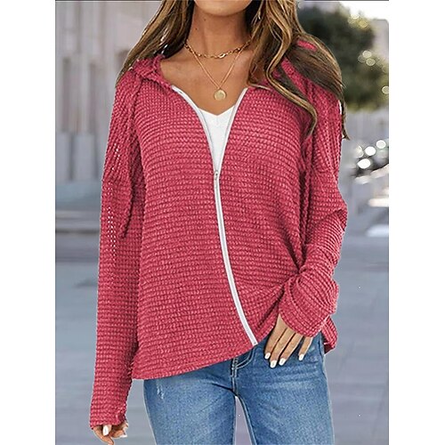 Gilet Cardigan Maille Femme Gauffré Tricoter Zippé Couleur unie Capuche mode Décontractées Extérieur Intérieur manche longue Automne Hiver Rouge bordeaux Vert militaire S M L
Gilet Cardigan Maille Femme Gauffré Tricoter Zippé Couleur unie Capuche mode Décontractées Extérieur Intérieur manche longue Automne Hiver Rouge bordeaux Vert militaire S M L