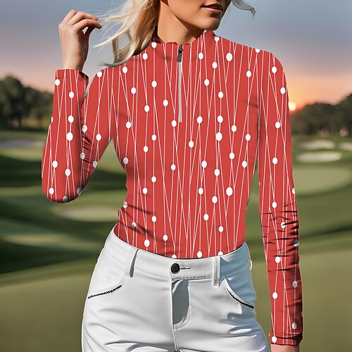 Mujer Camisas de polo Camiseta de golf Transpirable Secado rápido Dispersor de humedad Manga Larga Ropa de golf ropa de golf Ajuste regular Cremallera Cuello alto Raya Primavera Otoño Tenis Golf
Mujer Camisas de polo Camiseta de golf Transpirable Secado rápido Dispersor de humedad Manga Larga Ropa de golf ropa de golf Ajuste regular Cremallera Cuello alto Raya Primavera Otoño Tenis Golf